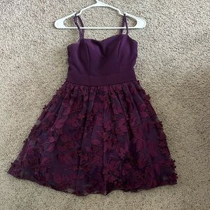 Trixxi Semiformal Purple Dress with Puffy Floral Skirt Size 1